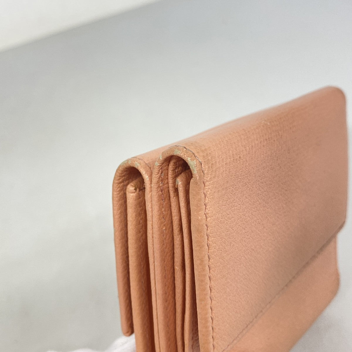 【6fa1048-k】シャネル 三つ折り長財布 ココボタン レザー ピンク ゴールド金具【中古】レディース