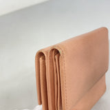 【6fa1048-k】シャネル 三つ折り長財布 ココボタン レザー ピンク ゴールド金具【中古】レディース