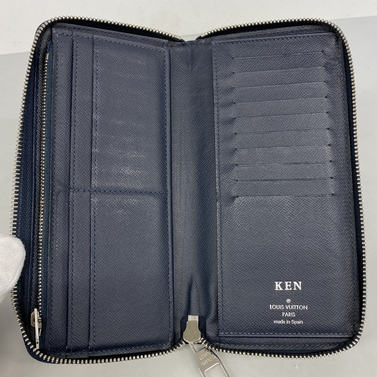 【6fa1050-k】ルイヴィトン 長財布 タイガ ジッピーウォレットヴェルティカル M30510 ブルーマリーヌ【中古】メンズ