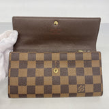 【6fa1054】ルイヴィトン 長財布 ダミエ ポルトモネクレディ N61724 エベヌ【中古】レディース