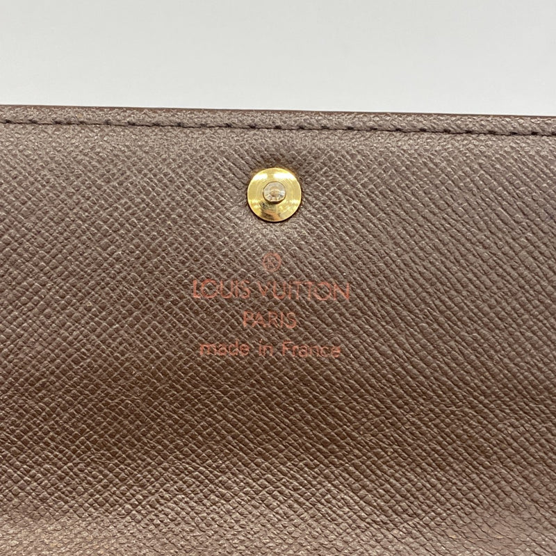【6fa1054】ルイヴィトン 長財布 ダミエ ポルトモネクレディ N61724 エベヌ【中古】レディース