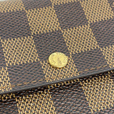 【6fa1054】ルイヴィトン 長財布 ダミエ ポルトモネクレディ N61724 エベヌ【中古】レディース