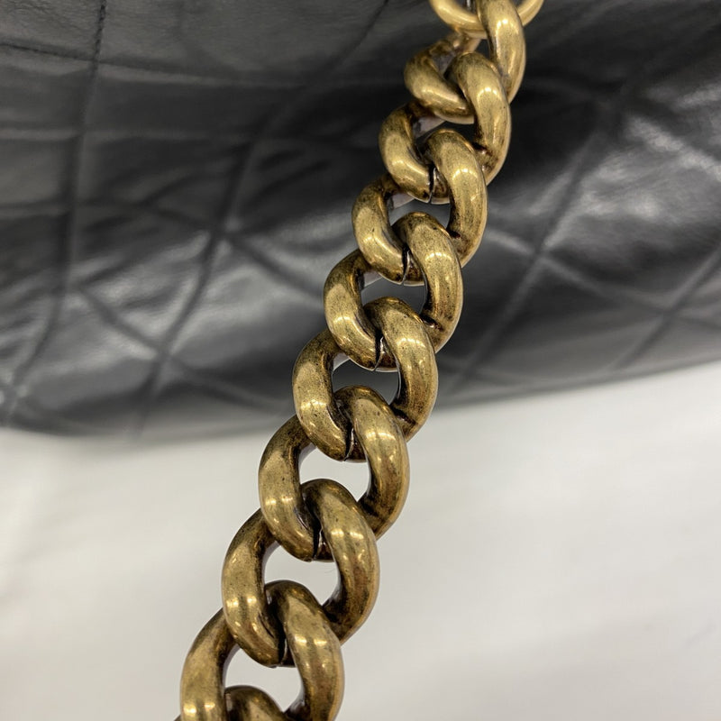 【6fa1075-k】シャネル チェーントート マトラッセ ラムスキン ブラック ゴールド金具【中古】レディース