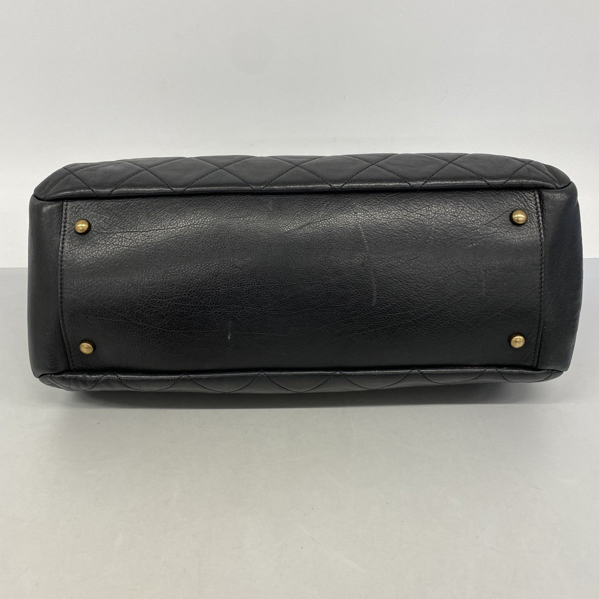 【6fa1075-k】シャネル チェーントート マトラッセ ラムスキン ブラック ゴールド金具【中古】レディース