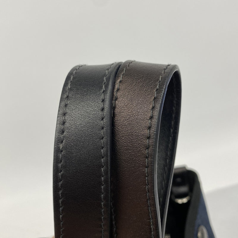 【6fa1077-k】プラダ トートバッグ デニム ブルー ブラック シルバー金具【中古】レディース