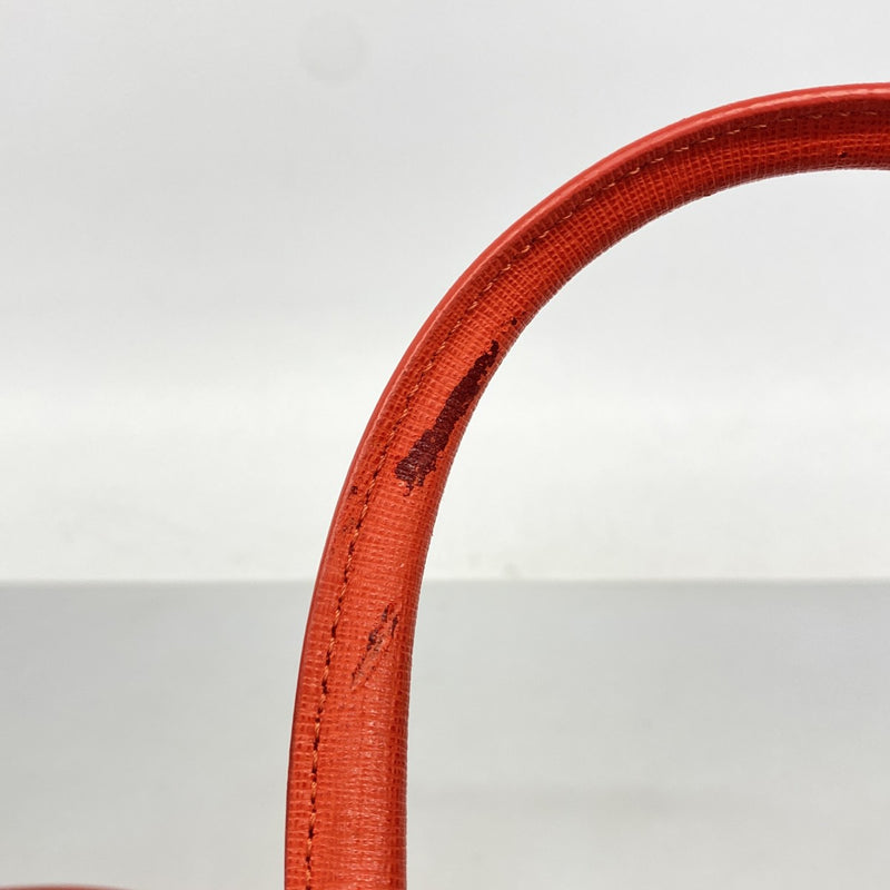 【6fa1088】フェンディ ハンドバッグ モンスター レザー ブルー レッド シルバー金具 2wayバッグ【中古】レディース
