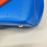 【6fa1088】フェンディ ハンドバッグ モンスター レザー ブルー レッド シルバー金具 2wayバッグ【中古】レディース