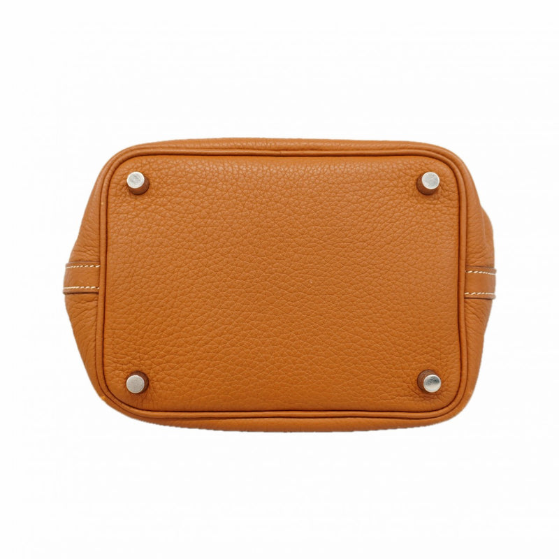 【6fa1094】エルメス ハンドバッグ ピコタンロックPM トリヨンクレマンス ゴールド シルバー金具 □M刻印【中古】レディース