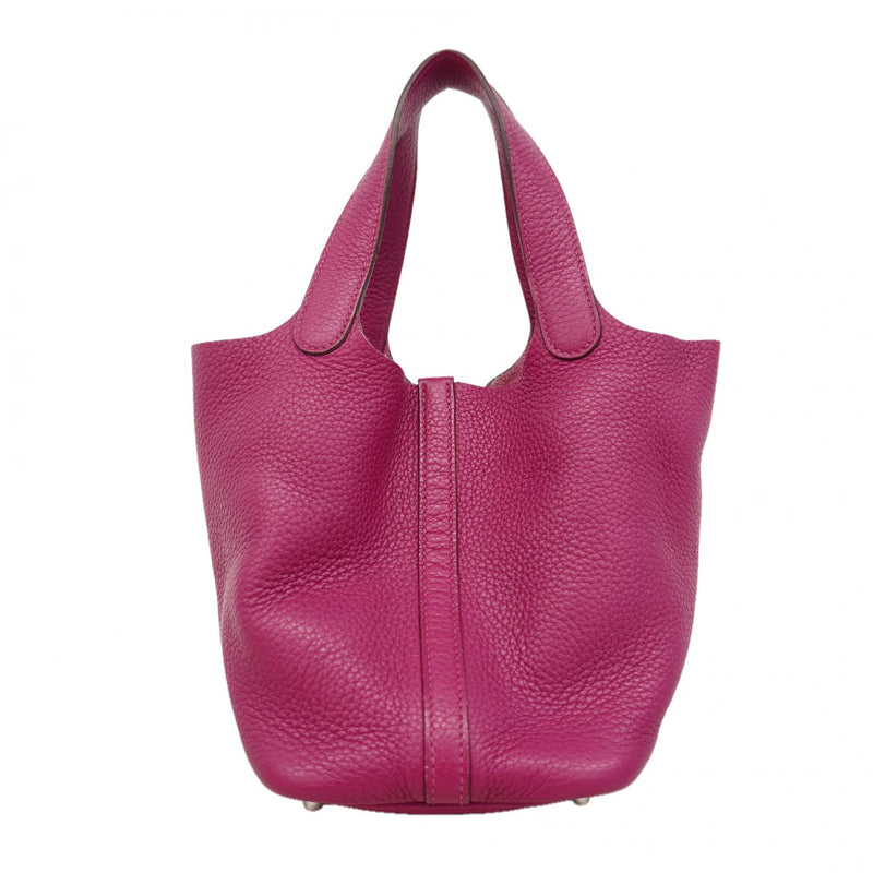 【6fa1095】エルメス ハンドバッグ ピコタンロックPM トリヨンクレマンス トスカ シルバー金具 □O刻印【中古】レディース