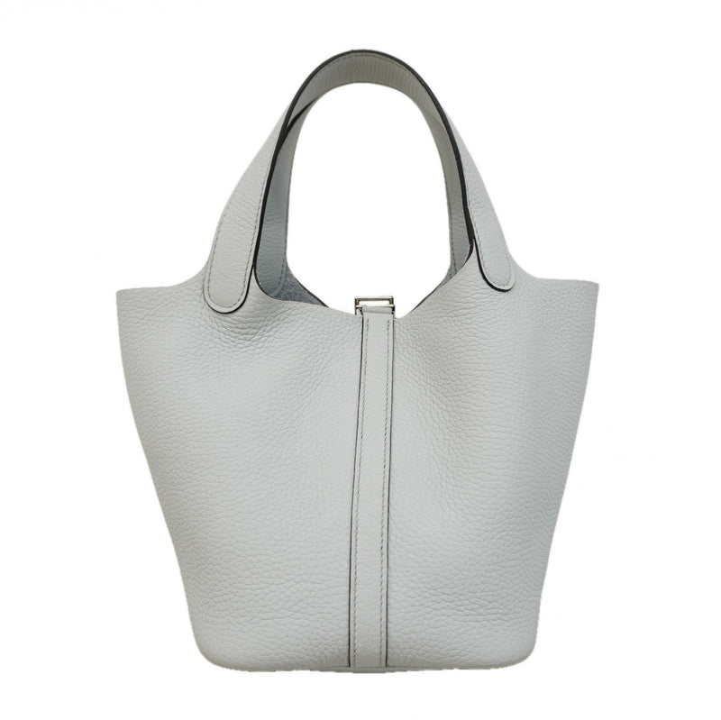 【6fa1096】エルメス ハンドバッグ ピコタンロックPM トリヨンクレマンス ブルーペール シルバー金具 W刻印【中古】レディース