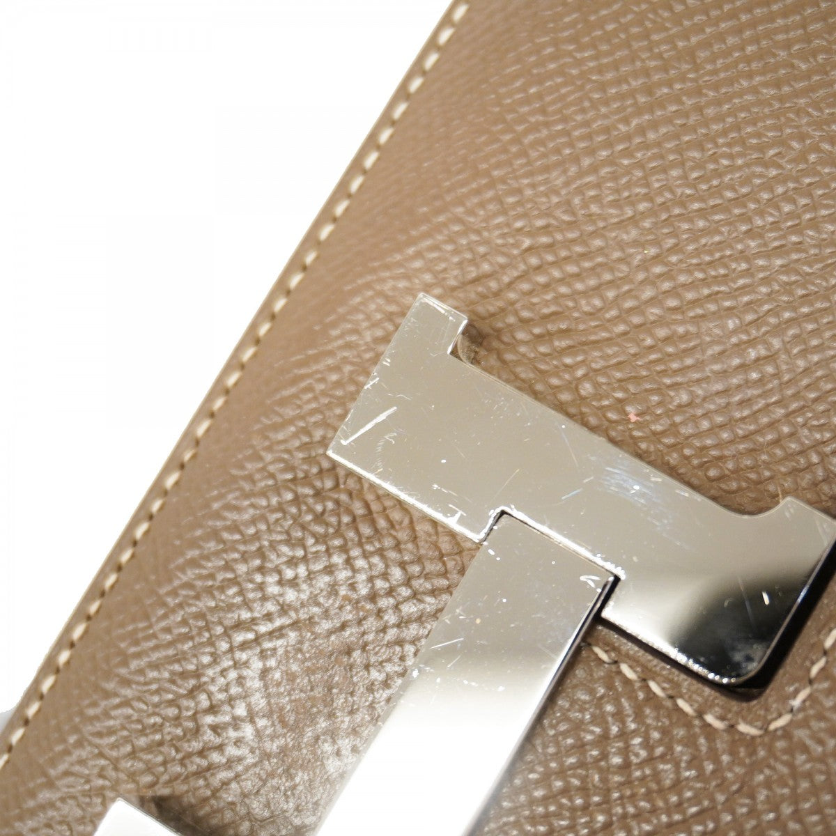 【6fa1097】エルメス ショルダーバッグ コンスタンス 18 ヴォーエプソン エトゥープ シルバー金具 A刻印【中古】レディース