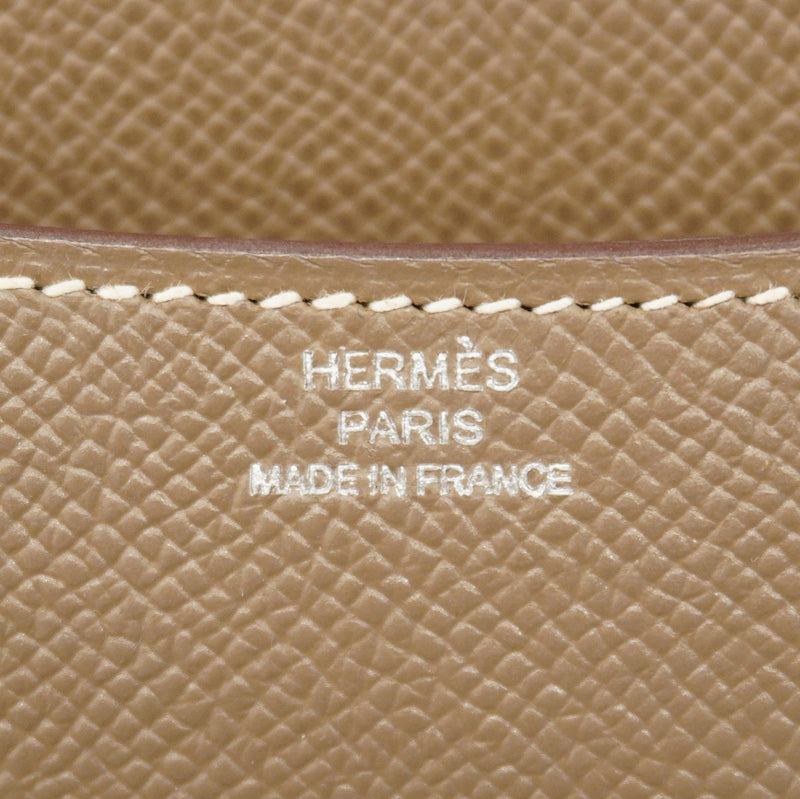 【6fa1097】エルメス ショルダーバッグ コンスタンス 18 ヴォーエプソン エトゥープ シルバー金具 A刻印【中古】レディース