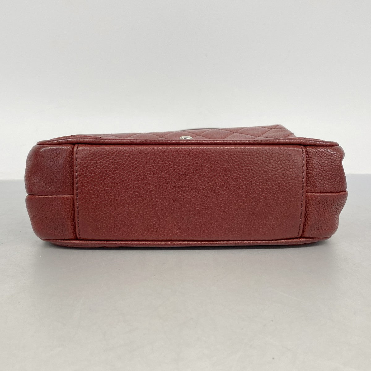 【6fa1098】シャネル ショルダーバッグ ミニマトラッセ チェーンショルダー キャビアスキン ボルドー シルバー金具【中古】レディース
