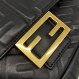【6fa1099】フェンディ ハンドバッグ マンマバケット レザー ブラック ゴールド金具 2wayバッグ【中古】レディース
