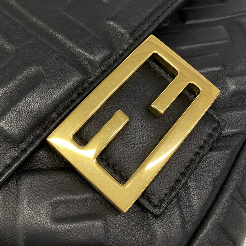 【6fa1099】フェンディ ハンドバッグ マンマバケット レザー ブラック ゴールド金具 2wayバッグ【中古】レディース