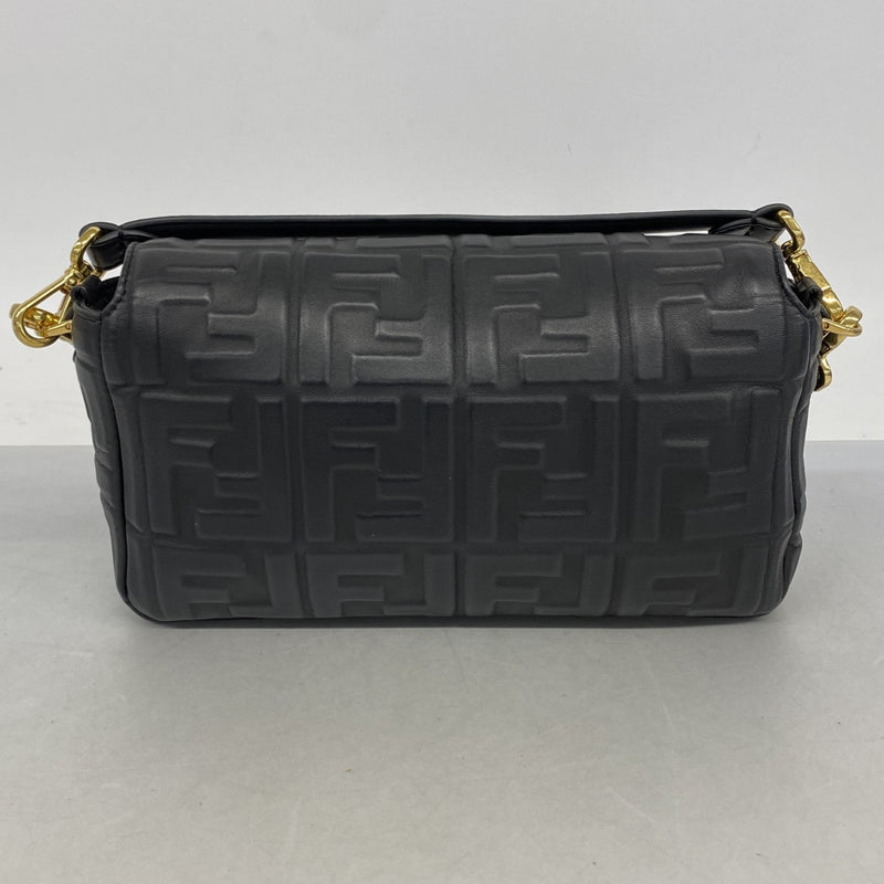 【6fa1099】フェンディ ハンドバッグ マンマバケット レザー ブラック ゴールド金具 2wayバッグ【中古】レディース