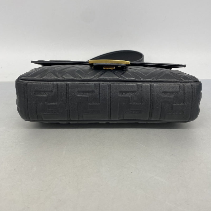 【6fa1099】フェンディ ハンドバッグ マンマバケット レザー ブラック ゴールド金具 2wayバッグ【中古】レディース
