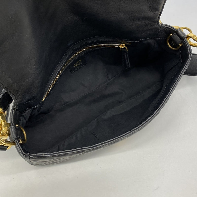 【6fa1099】フェンディ ハンドバッグ マンマバケット レザー ブラック ゴールド金具 2wayバッグ【中古】レディース