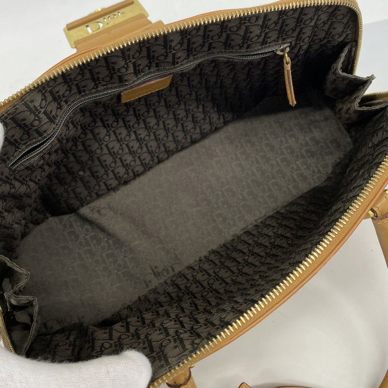 【6fa1101】クリスチャンディオール ハンドバッグ ストリートシック レザー ブラウン ゴールド金具【中古】レディース