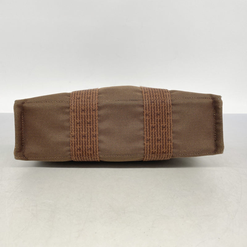 【6fa1109】エルメス トートバッグ エールラインPM キャンバス ブラウン シルバー金具【中古】メンズ レディース ユニセックス