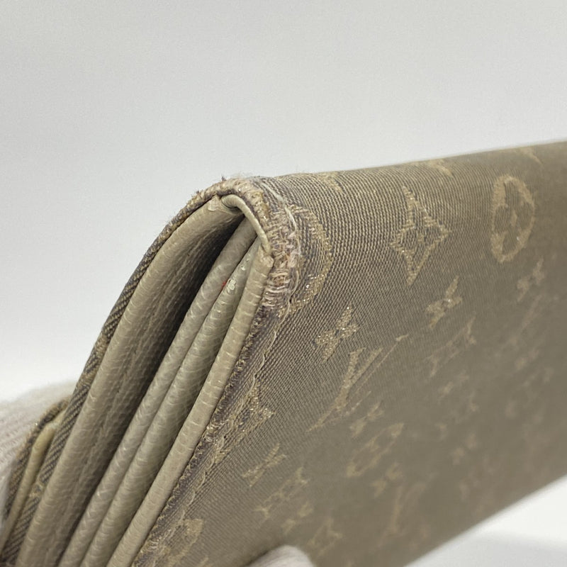 【6fa1114】ルイヴィトン 長財布 モノグラム・ミニラン ポルトフォイユサラ M95665 プラティーヌ【中古】レディース