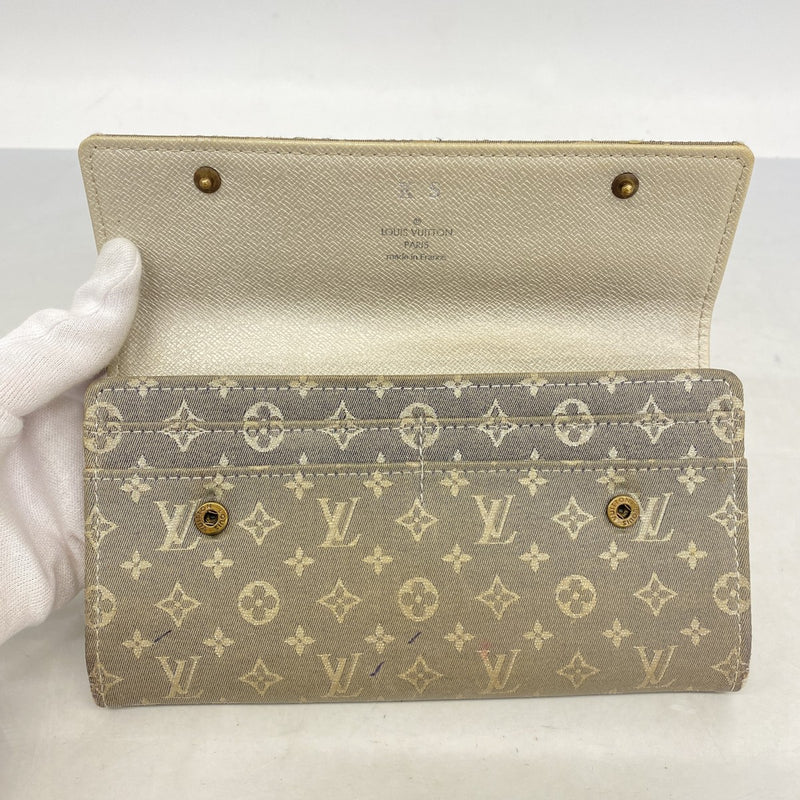 【6fa1114】ルイヴィトン 長財布 モノグラム・ミニラン ポルトフォイユサラ M95665 プラティーヌ【中古】レディース