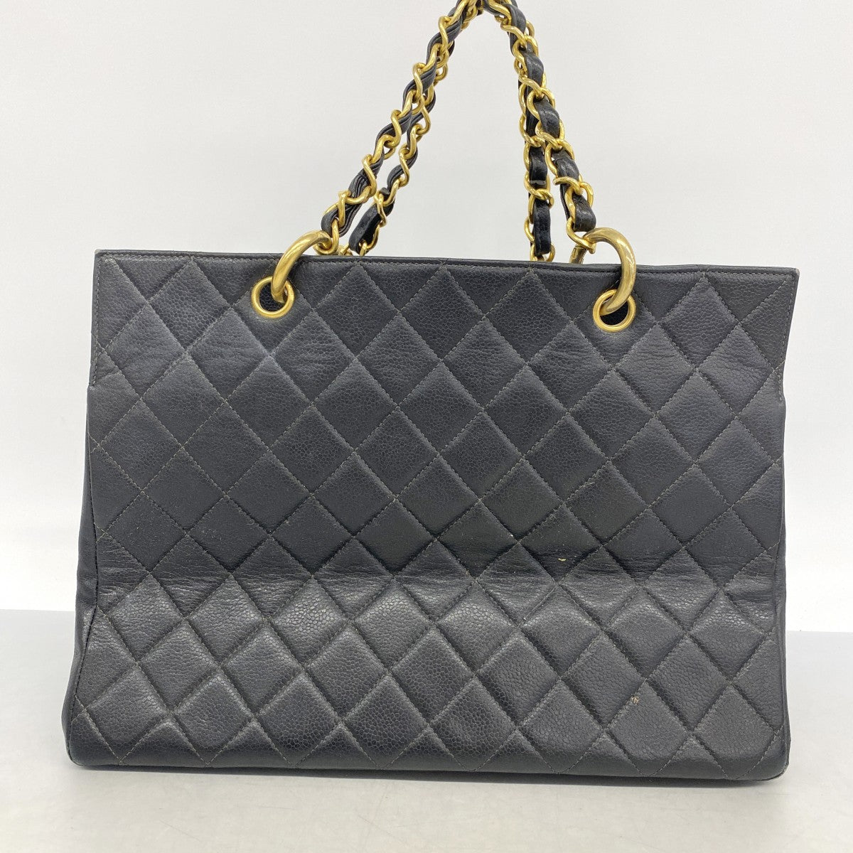 【6fa1123】シャネル チェーントート マトラッセ キャビアスキン ブラック ゴールド金具【中古】レディース