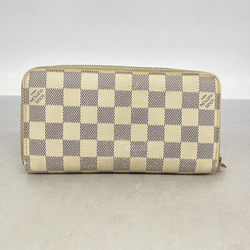 【6fa1142】ルイヴィトン 長財布 ダミエ・アズール ジッピーウォレット N60019 ホワイト【中古】レディース