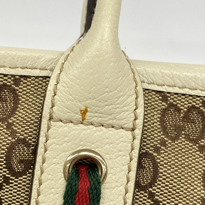 【6fa1143】グッチ トートバッグ GGキャンバス プリンシー 181779 キャンバス ブラウン シャンパンゴールド金具【中古】レディース