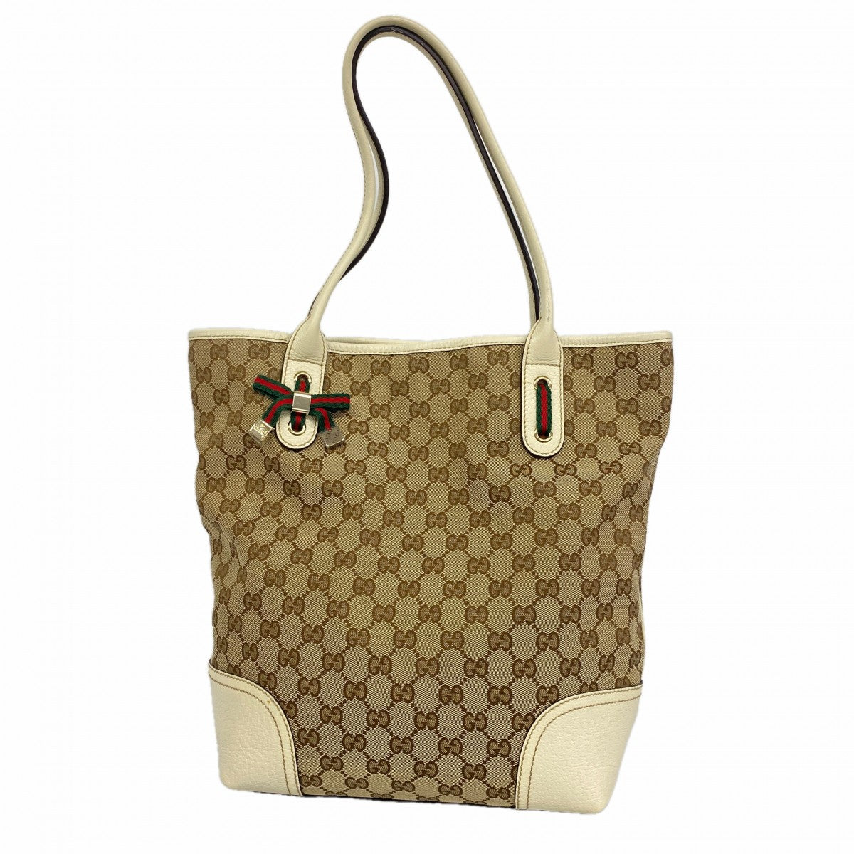 【6fa1143】グッチ トートバッグ GGキャンバス プリンシー 181779 キャンバス ブラウン シャンパンゴールド金具【中古】レディース