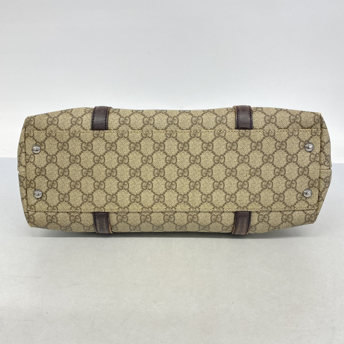 【6fa1145】グッチ トートバッグ GGスプリーム 114595 PVC ブラウン シルバー金具【中古】レディース