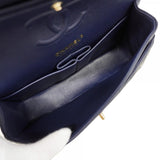 【6fa1148】シャネル ショルダーバッグ マトラッセ Wフラップ Wチェーン ラムスキン ネイビー シャンパンゴールド金具【中古】レディース