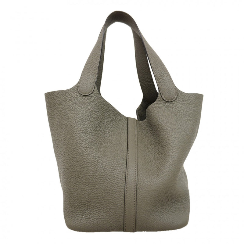 【6fa1149】エルメス ハンドバッグ ピコタンロックMM トリヨンクレマンス グリメイヤー ゴールド金具 U刻印【中古】レディース