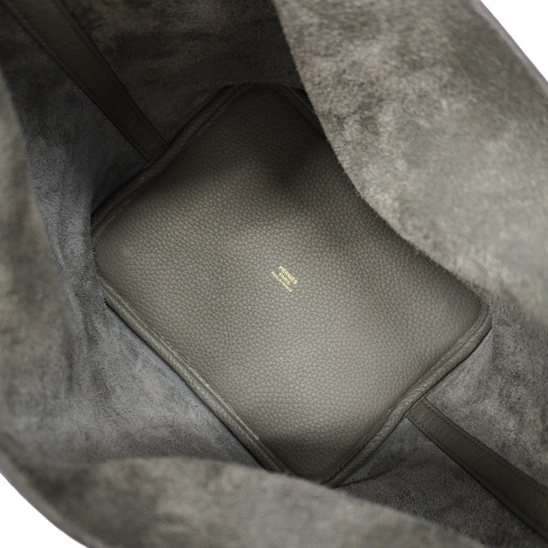 【6fa1149】エルメス ハンドバッグ ピコタンロックMM トリヨンクレマンス グリメイヤー ゴールド金具 U刻印【中古】レディース
