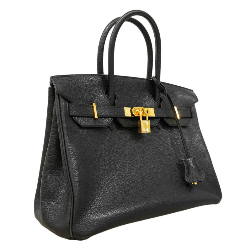 【6fa1152】エルメス ハンドバッグ バーキン30 トゴ ブラック ゴールド金具 □L刻印【中古】レディース