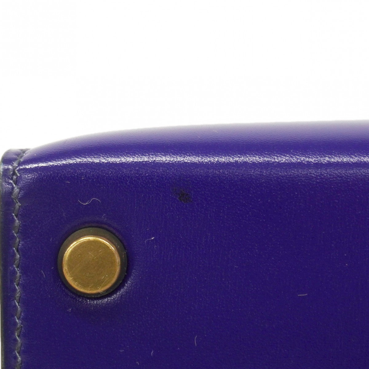 【6fa1154】エルメス ハンドバッグ ミニケリー ボックスカーフ ブルー ゴールド金具 ○R刻印 2wayバッグ【中古】レディース