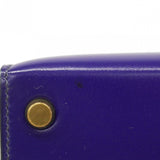【6fa1154】エルメス ハンドバッグ ミニケリー ボックスカーフ ブルー ゴールド金具 ○R刻印 2wayバッグ【中古】レディース