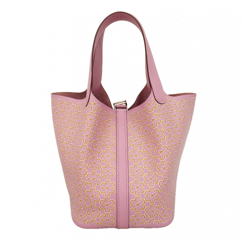 【6fa1155】エルメス ハンドバッグ ピコタンロックPMラッキーデイジー モーヴシルベストル シルバー金具 U刻印【中古】レディース