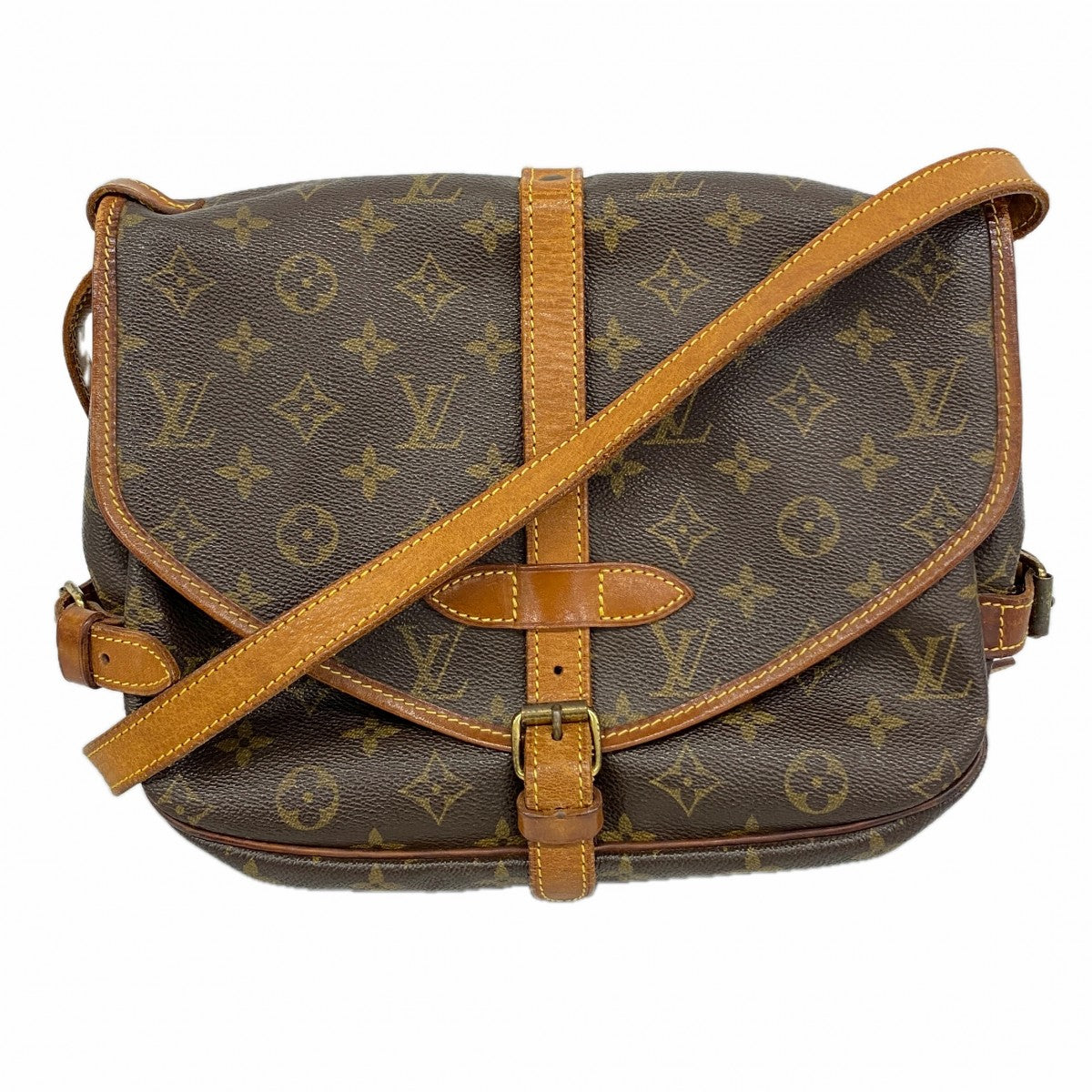 【6fa1157】ルイヴィトン ショルダーバッグ モノグラム ソミュール30 M42256 ブラウン【中古】レディース