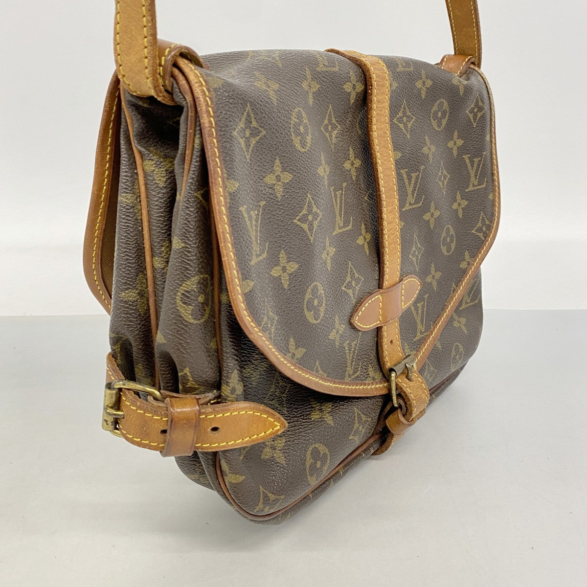 【6fa1157】ルイヴィトン ショルダーバッグ モノグラム ソミュール30 M42256 ブラウン【中古】レディース
