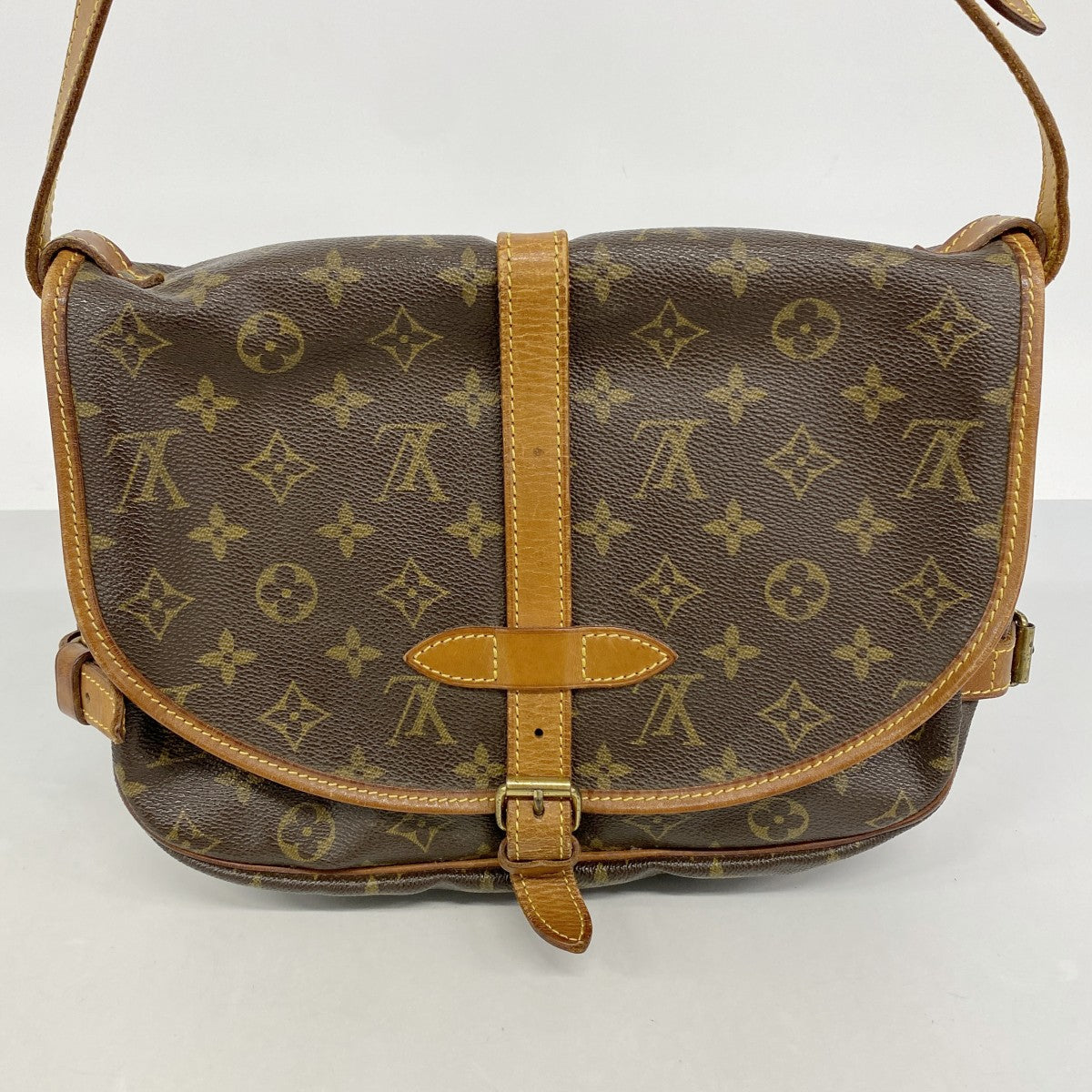 【6fa1157】ルイヴィトン ショルダーバッグ モノグラム ソミュール30 M42256 ブラウン【中古】レディース