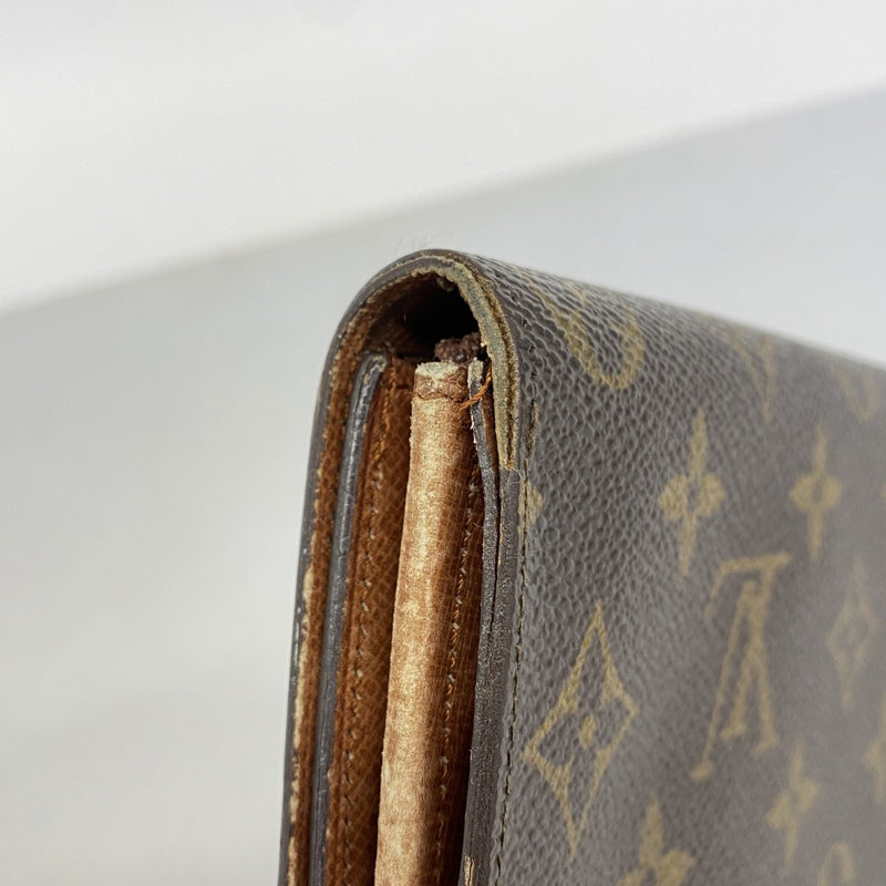 【6fa1161】ルイヴィトン 長財布 モノグラム ポシェットポルトモネクレディ M61723 ブラウン【中古】メンズ レディース ユニセックス