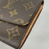 【6fa1161】ルイヴィトン 長財布 モノグラム ポシェットポルトモネクレディ M61723 ブラウン【中古】メンズ レディース ユニセックス