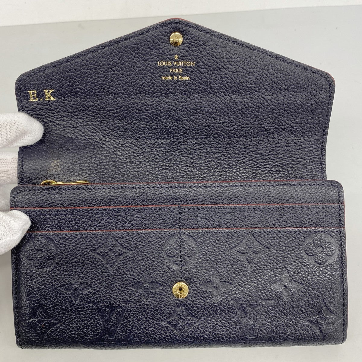 【6fa1162】ルイヴィトン 長財布 モノグラム・アンプラント ポルトフォイユサラ M62125 マリーヌルージュ【中古】レディース