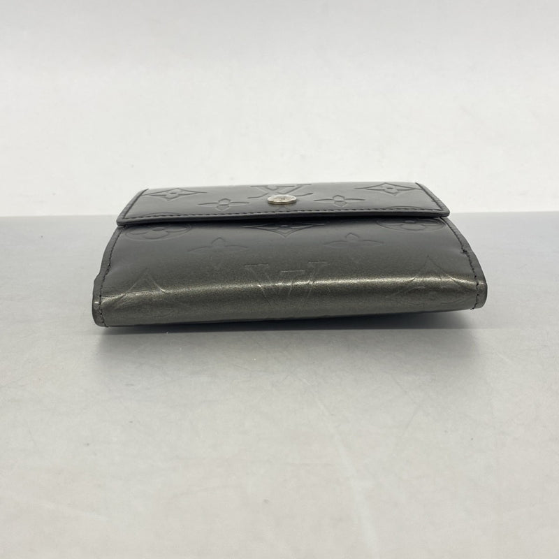 【6fa1163】ルイヴィトン 三つ折り財布 モノグラム・マット ポルトモネビエカルトクレディ M65112 ノワール【中古】レディース
