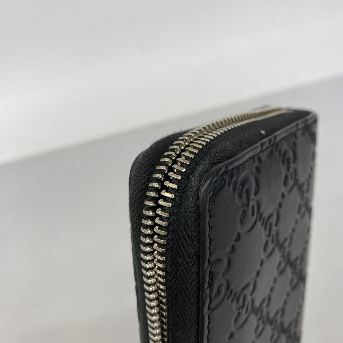 【6fa1165】グッチ 長財布 グッチシマ 473928 レザー ブラック シルバー金具【中古】メンズ レディース ユニセックス