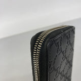 【6fa1165】グッチ 長財布 グッチシマ 473928 レザー ブラック シルバー金具【中古】メンズ レディース ユニセックス