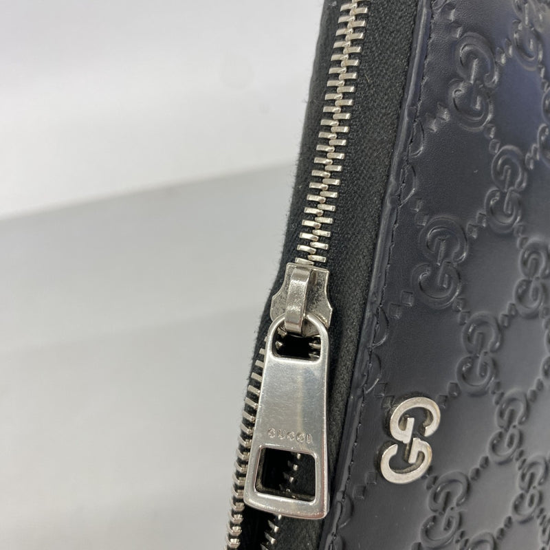【6fa1165】グッチ 長財布 グッチシマ 473928 レザー ブラック シルバー金具【中古】メンズ レディース ユニセックス