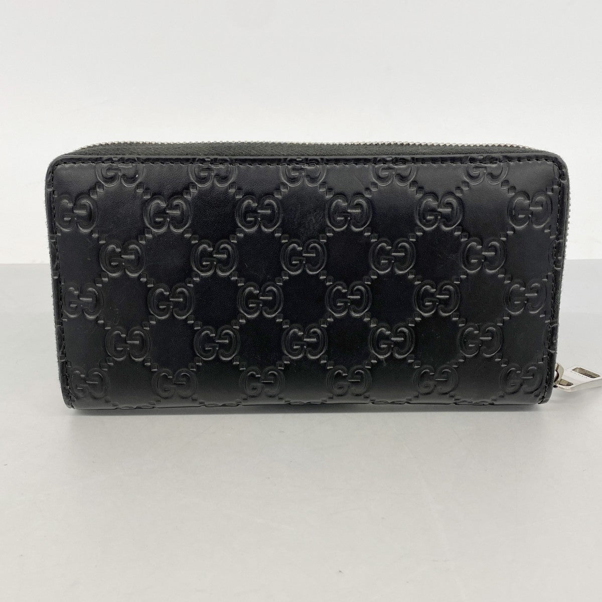 【6fa1165】グッチ 長財布 グッチシマ 473928 レザー ブラック シルバー金具【中古】メンズ レディース ユニセックス