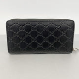 【6fa1165】グッチ 長財布 グッチシマ 473928 レザー ブラック シルバー金具【中古】メンズ レディース ユニセックス